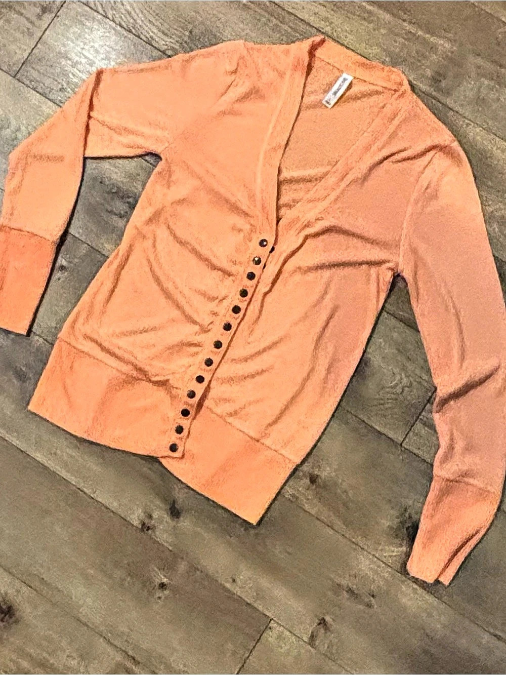 Zenana Outfitters Snap Button Cardigan Orange Large